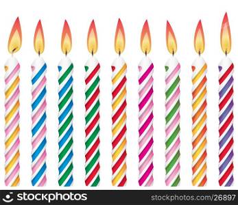 vector set of colorful birthday candles