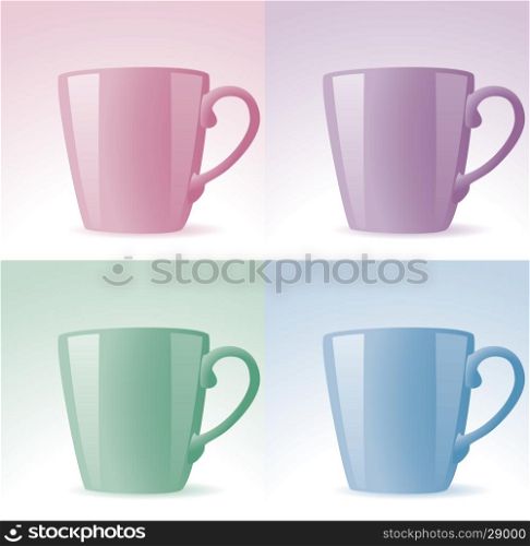 vector set of colorful cups