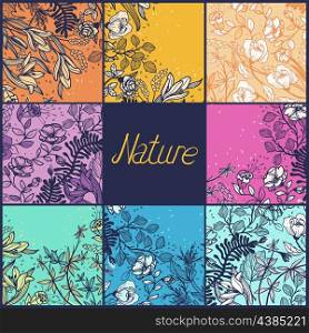 vector set of colorful floral backgrounds