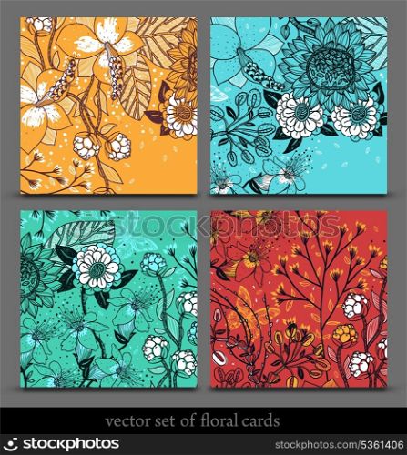 vector set of colorful floral backgrounds