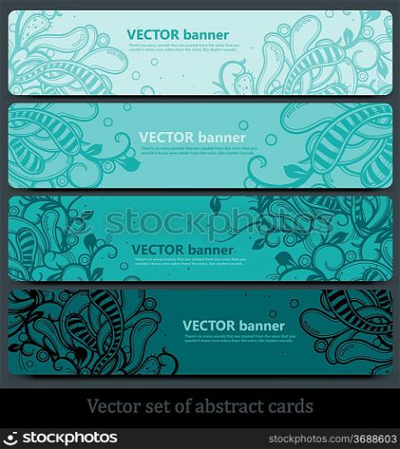 vector set of colorful floral banners