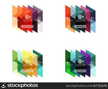 Vector set of colorful geometric infographics for workflow layout, diagram, number options or navigation web design