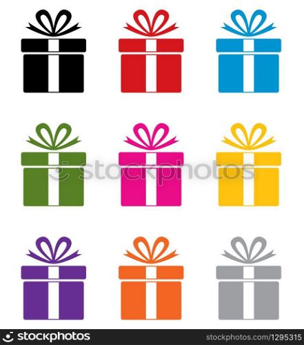 vector set of colorful gift box symbols