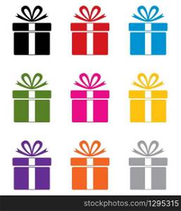 vector set of colorful gift box symbols