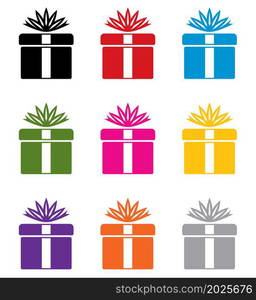 vector set of colorful gift box symbols