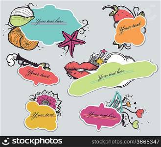 vector set of colorful labels