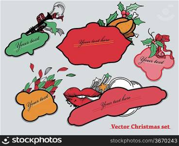 vector set of colorful labels for holidays