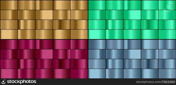 Vector set of colorful metal gradients.