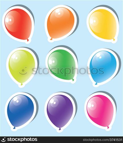 vector set of colorful paper balloons