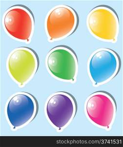 vector set of colorful paper balloons