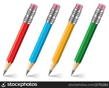 vector set of colorful pencils