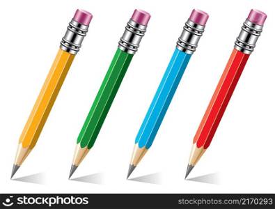 vector set of colorful pencils