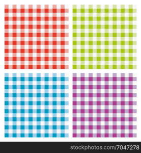 vector set of colorful picnic cooking tablecloth