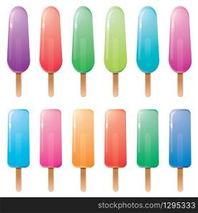 vector set of colorful popsicles
