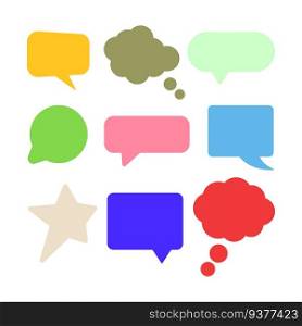Vector set of colorful speech bubbles isolated on white background.