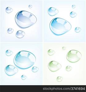 vector set of colorful water drops