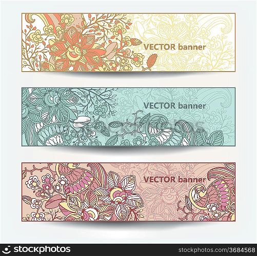 vector set of decorative floral cards