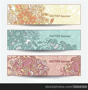 vector set of decorative floral cards