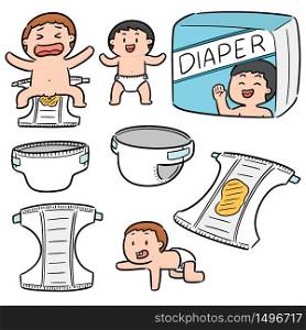 vector set of diaper