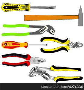 vector set of different tools