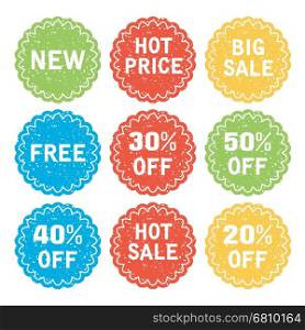 vector set of discount and sale labels