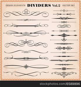 Vector set of dividers and dashes