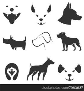 Vector set of dog icons. Label,logo anmd badges design template.