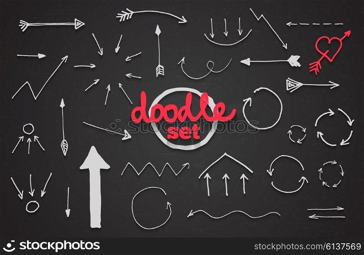Vector set of doodle arrows