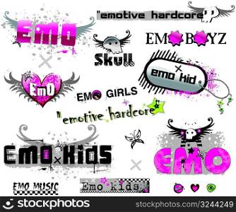 Vector set of Emo logos