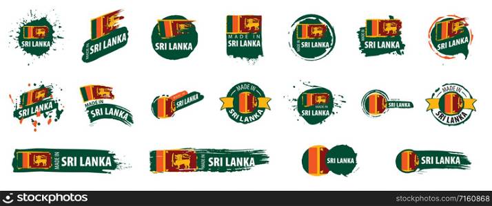 Vector set of flags of Sri Lanka on a white background.. Vector set of flags of Sri Lanka on a white background