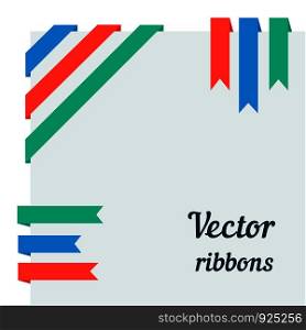 Vector set of flat corner ribbons with space for your text