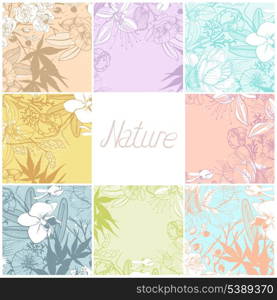 vector set of floral backgrounds
