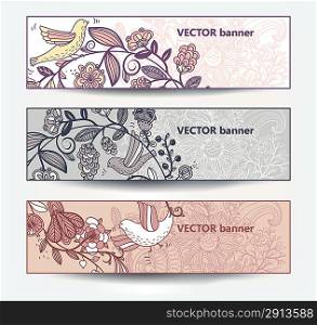 vector set of floral banners