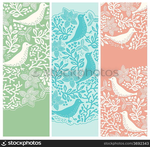 vector set of floral cards