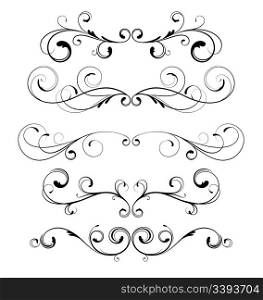 Vector set of floral decorative ornament page rules