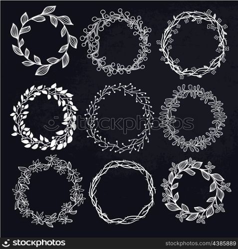 vector set of floral wreathes