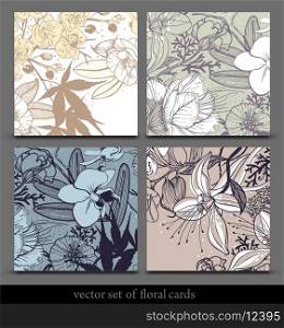 vector set of four floral backgrounds