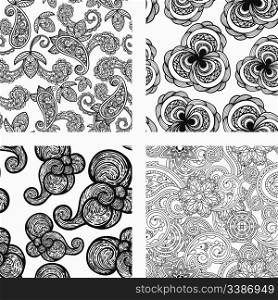 vector set of four seamless patterns