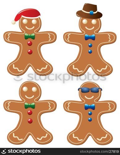 vector set of gingerbread cookies