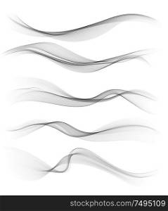 Vector Set of gray abstract wave design element.. Set of gray abstract wave design element