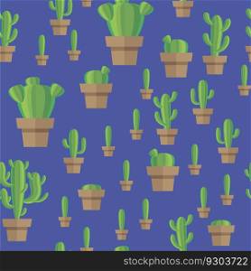 Vector set of green cactus and leaves. Collection of exotic plants. Decorative natural elements are isolated on blue. Cactus growth. Seamless Pattern.. Vector set of green cactus and leaves. Collection of exotic plants. Decorative natural elements are isolated on blue. Cactus growth. Seamless Pattern