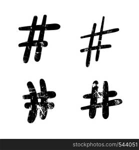 Vector set of hashtag signs. Element for social media networks.
