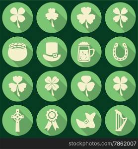 vector set of irish St. Patrick&rsquo;s Day icons