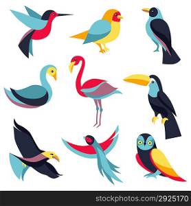 Vector set of logo design elements - birds signs