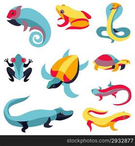 Vector set of logo design elements - reptiles