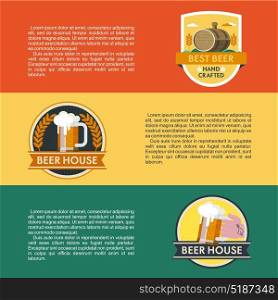 Vector set of logos. Banners with place for text. The best beer, a beer house.