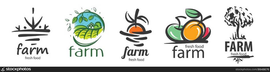 Vector set of logos for agriculture and farms.. Vector set of logos for agriculture and farms