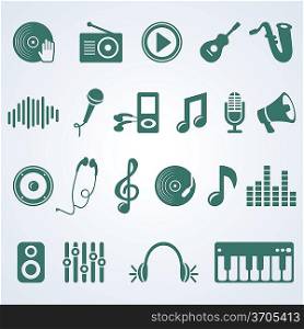 Vector set of music icons