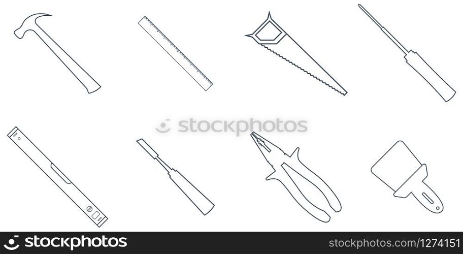 Vector set of necessary tools for the home.
