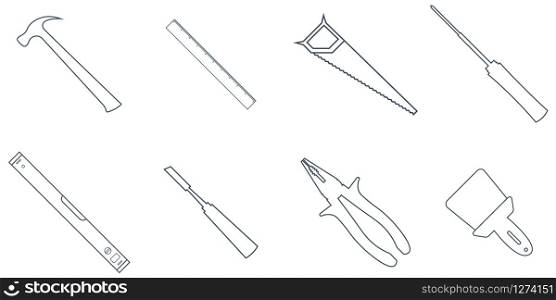 Vector set of necessary tools for the home.